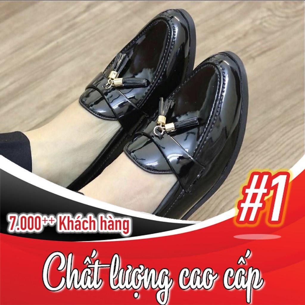 Giày Tây Nam Da Bóng Khóa Chuông Vàng Hàn Quốc - Ảnh tự chụp