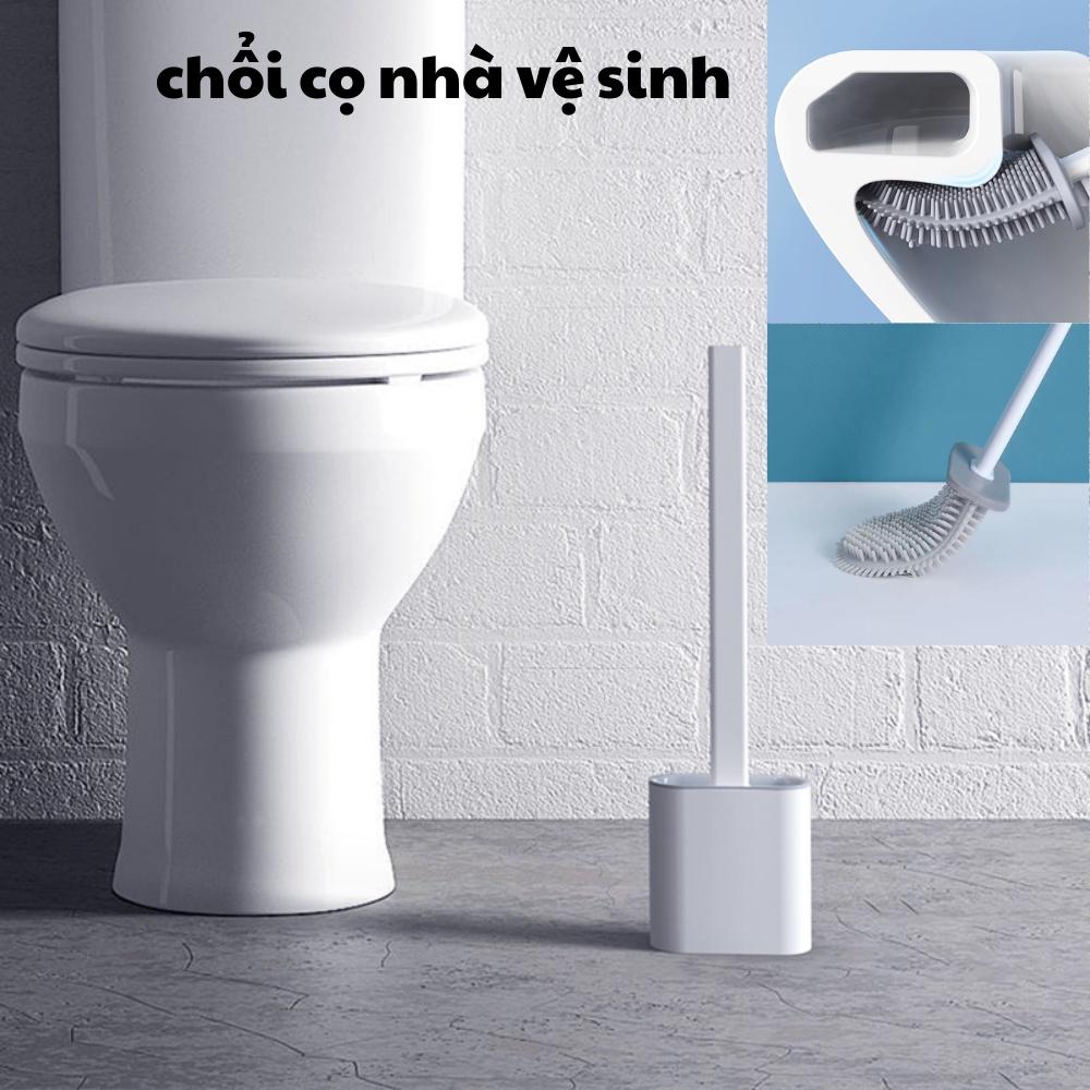 Chổi Cọ Nhà Vệ Sinh, Cây Cọ Toilet Bồn Cầu Bằng SiliCon Có Giá Đựng Dán Tường