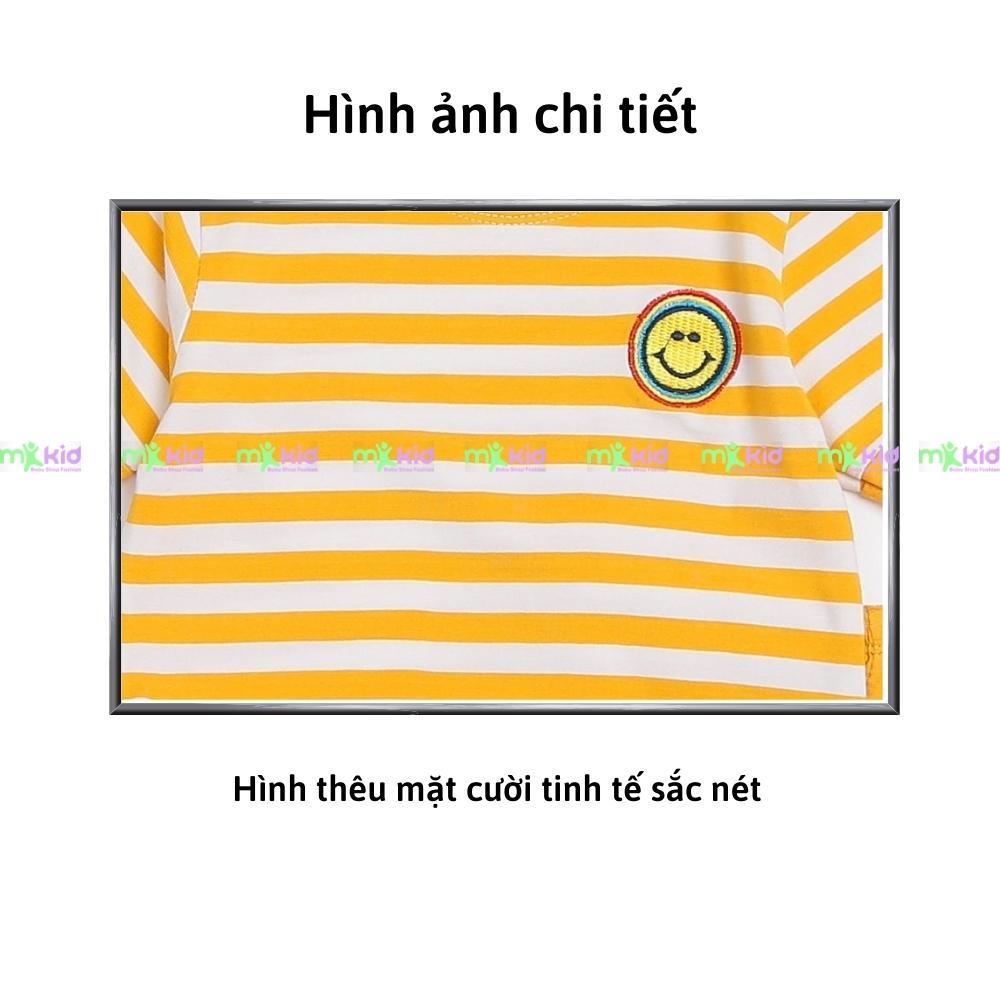 Bộ Cộc Tay Cho Bé Bộ Minky Mom Cộc Tay Sọc Thêu cho bé trai bé gái, chất thun lạnh cao cấp siêu mềm mát