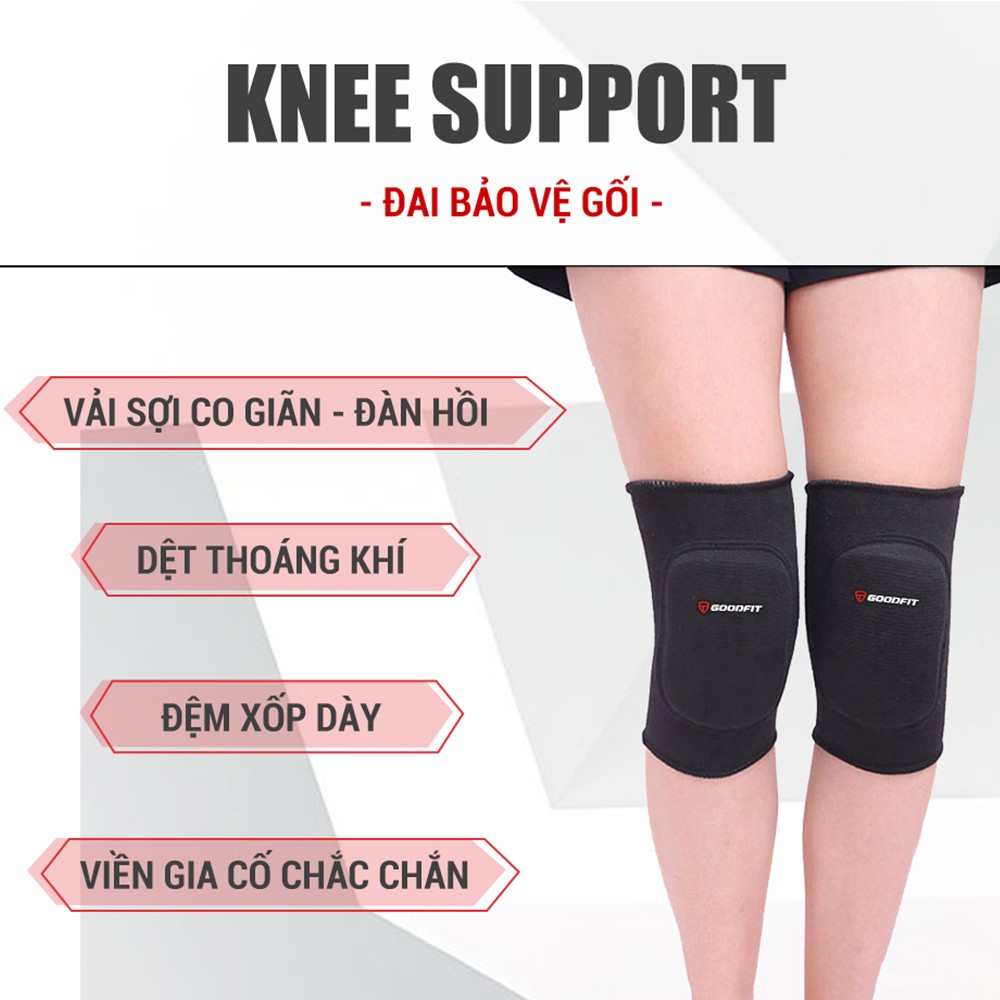 Bó gối thể thao, đai bảo vệ đầu gối có đệm GoodFit GF517KK