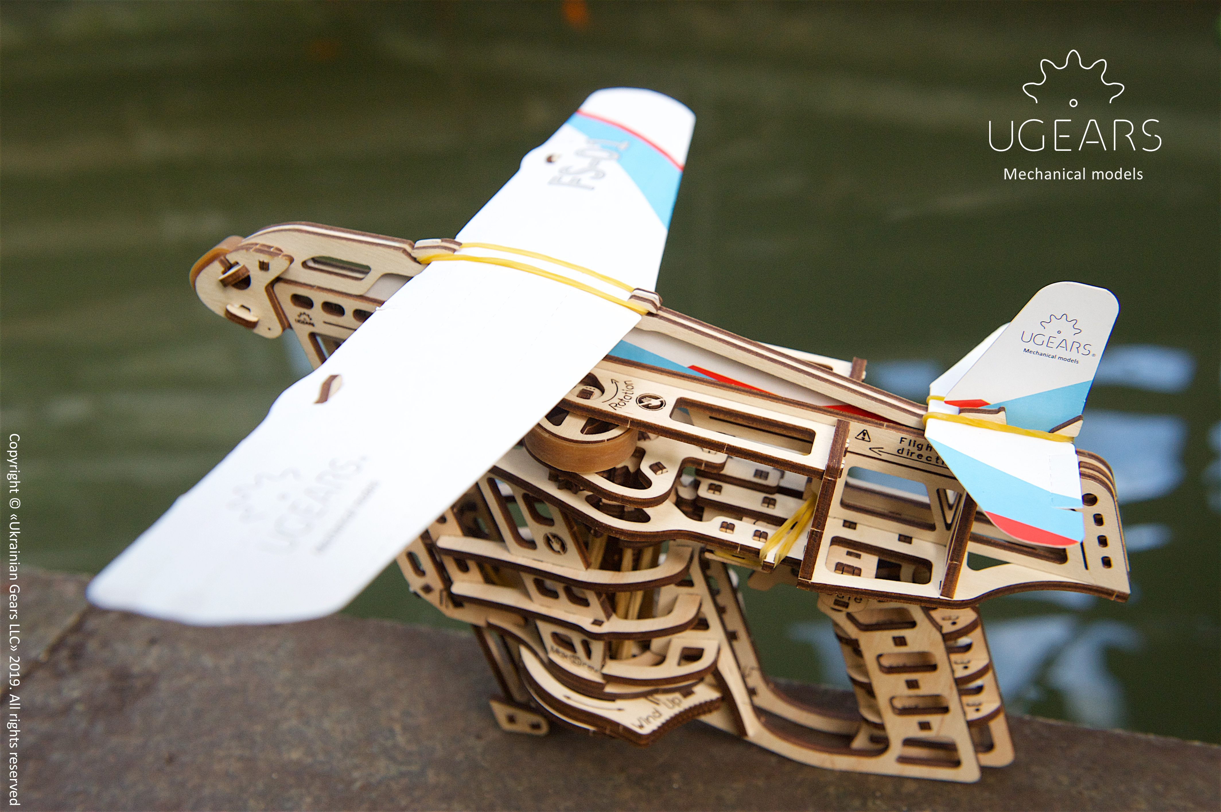 Mô hình gỗ cơ khí tự chuyển động- Ugears Flight Starter- Hàng chính hãng Ugears, nhập khẩu nguyên bộ từ EU, mô hình lắp ráp 3D, DYI