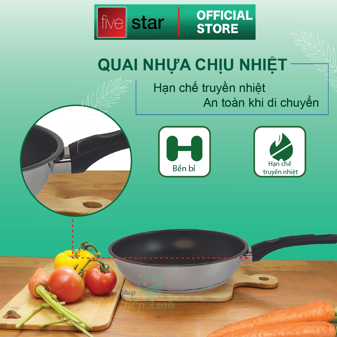 Bộ nồi chảo cao cấp Fivestar Plus 6 món nắp inox | tặng 1 vá canh