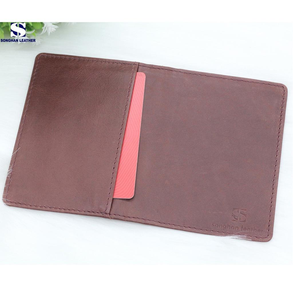 Ví Đựng Thẻ Card Holder Nam Nữ Songhan Leather WL01.Ví MiNi Da Bò Thật Cao Cấp Nhỏ Gọn Gập Đôi Nhiều Ngăn Thời Trang