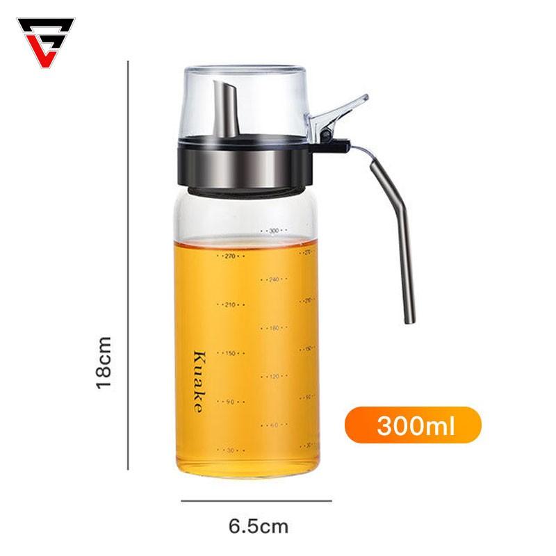 Bình đựng dầu ăn thuỷ tinh borosilicate, nắp inox 304 có tay cầm (380ml, 480ml &amp; 580ml