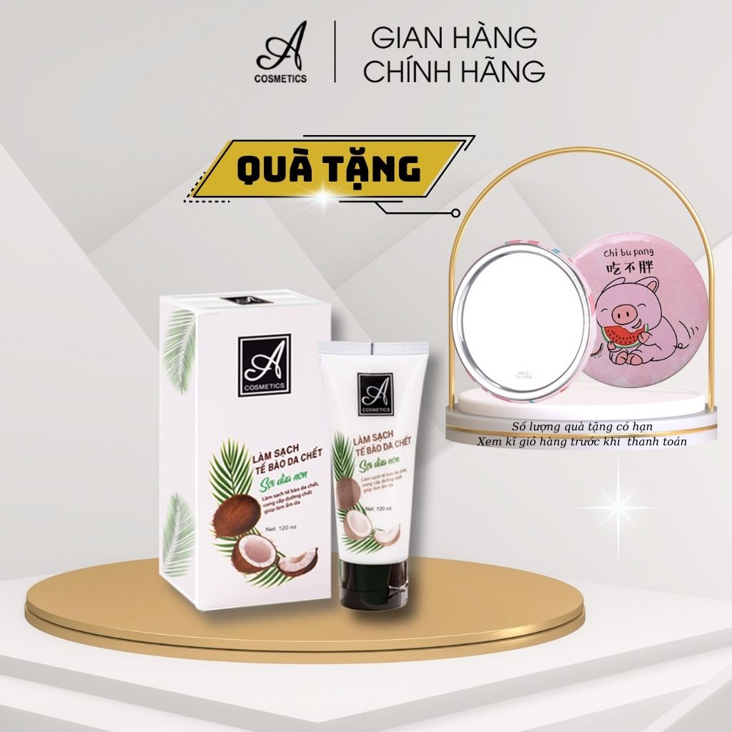 Tẩy tế bào chết da mặt, muối sợi dừa non Acosmetics - Giúp làm sạch da mặt và làm mờ thâm sạm