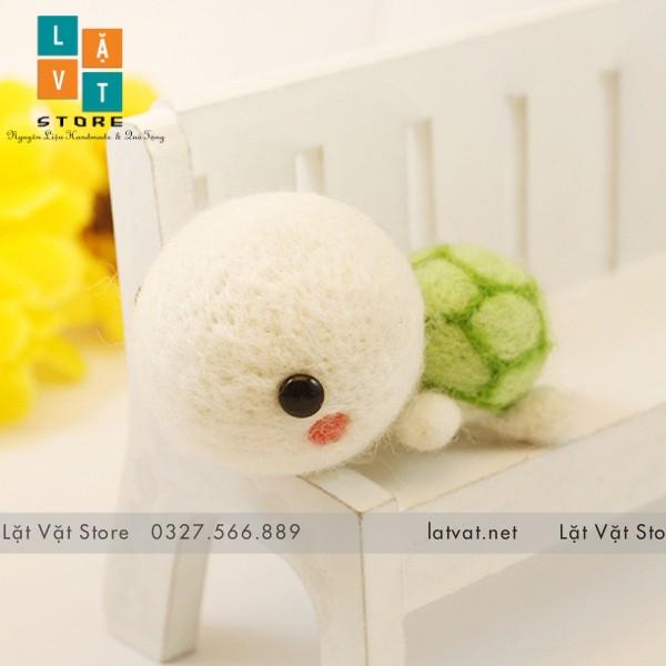 Bộ kit len chọc Tiểu Quy - Bé Rùa bé nhỏ cute phô mai que - Needle felting turtle cho người mới bắt đầu