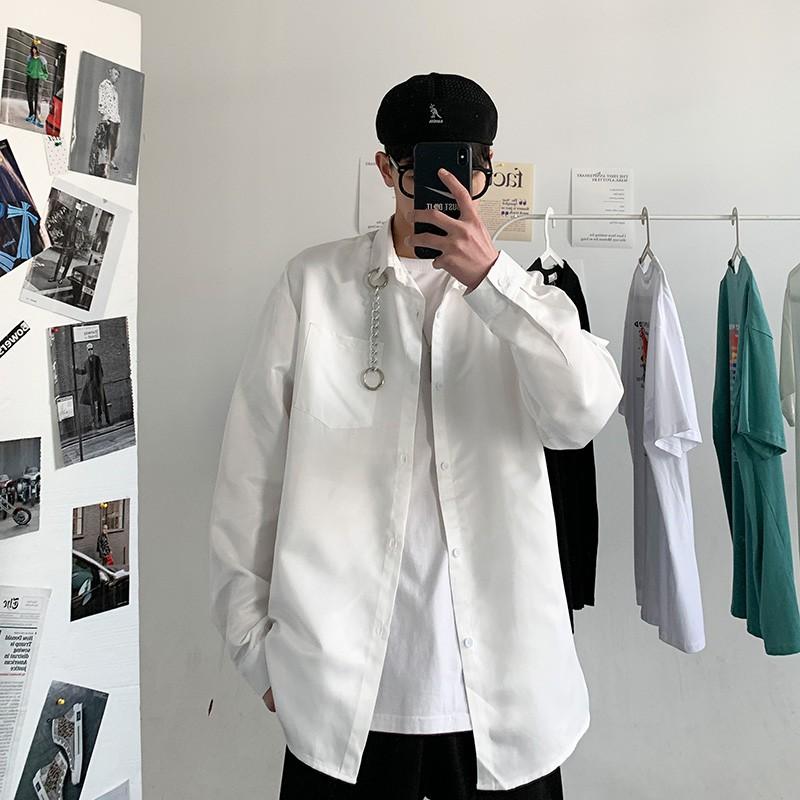 Áo Sơ Mi Nam Tay Dài Dáng Rộng Thời Trang Phong Cách