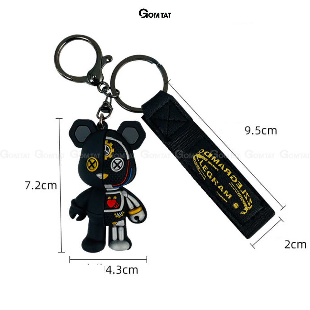 Móc khóa gấu dễ thương, móc treo trên balo, túi xách siêu dễ thương - GAUNUA-KEY-007