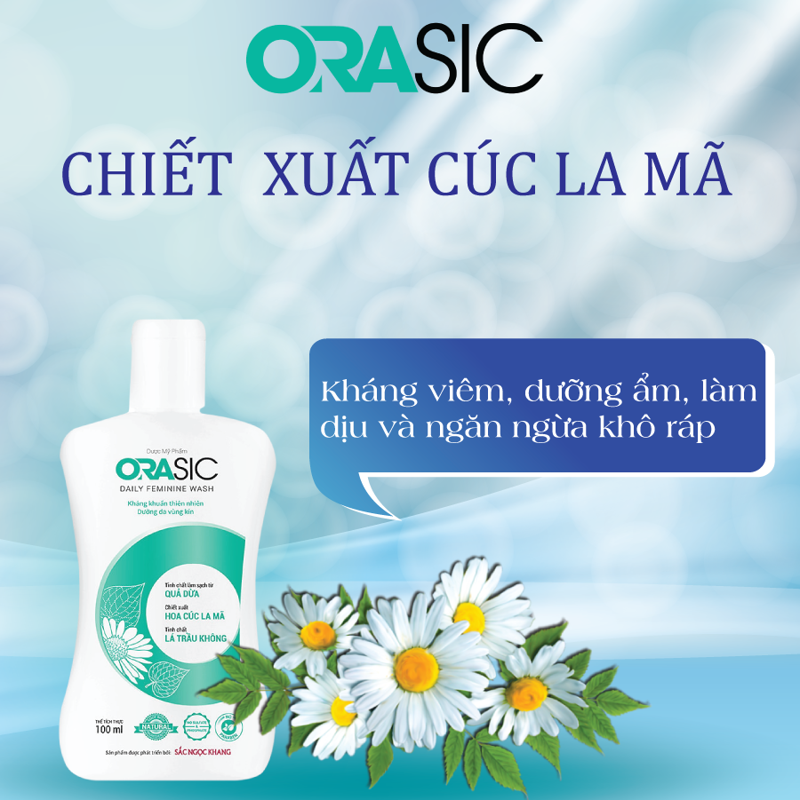 Dung dịch vệ sinh phụ nữ ORASIC Sắc Ngọc Khang_Tinh chất lá trầu không 100ml