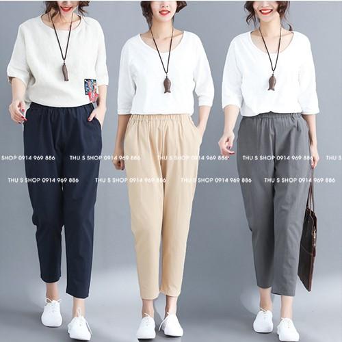 Quần Baggy Nữ Nhiều Màu Ống Rộng Chất Đũi Thái Mát mặc nhà đi chơi du lịch siêu xinh