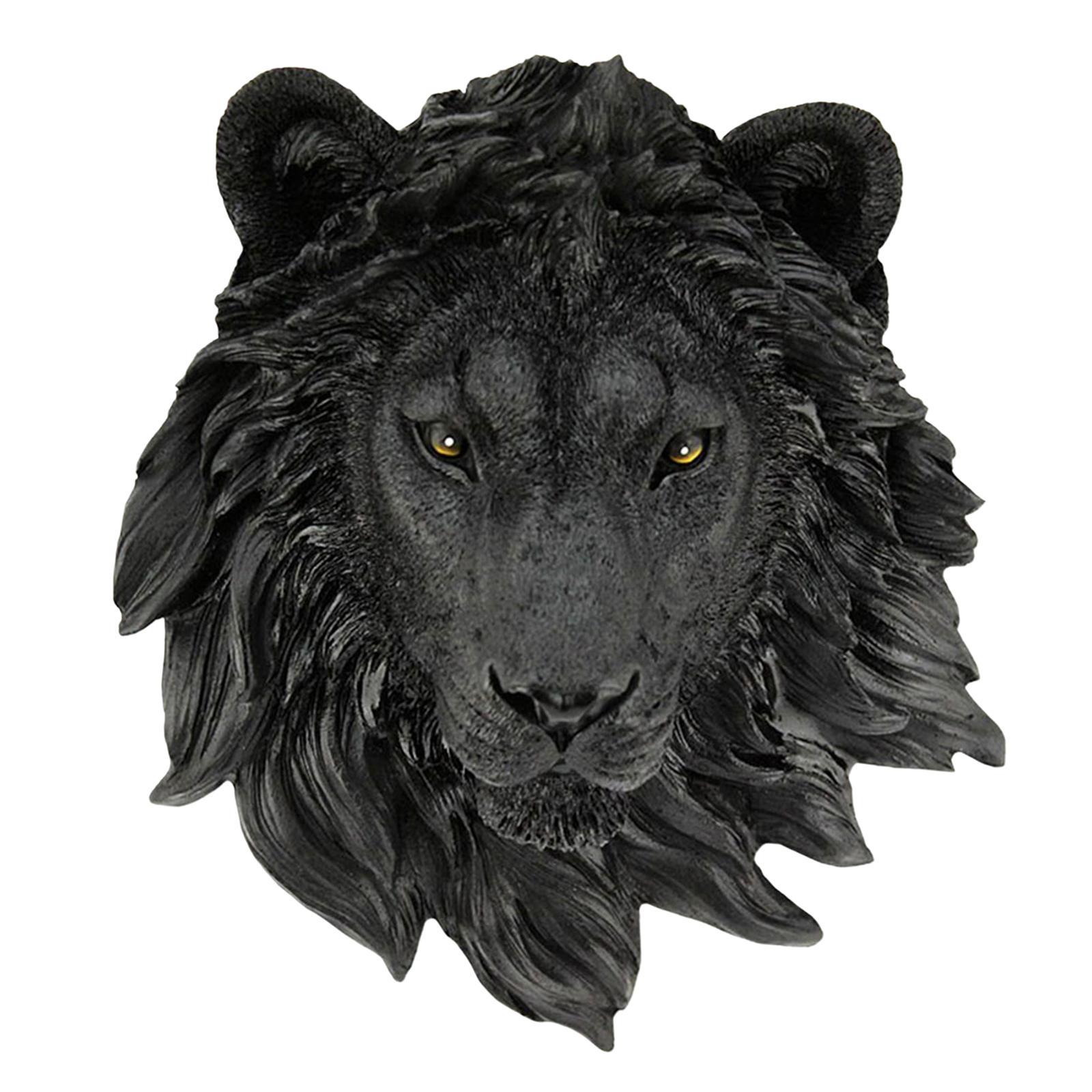 Resin Lion Head Statue, Animal Sculpture Wall Sculpture Wall Mount Gift for Home Decoration Living Room