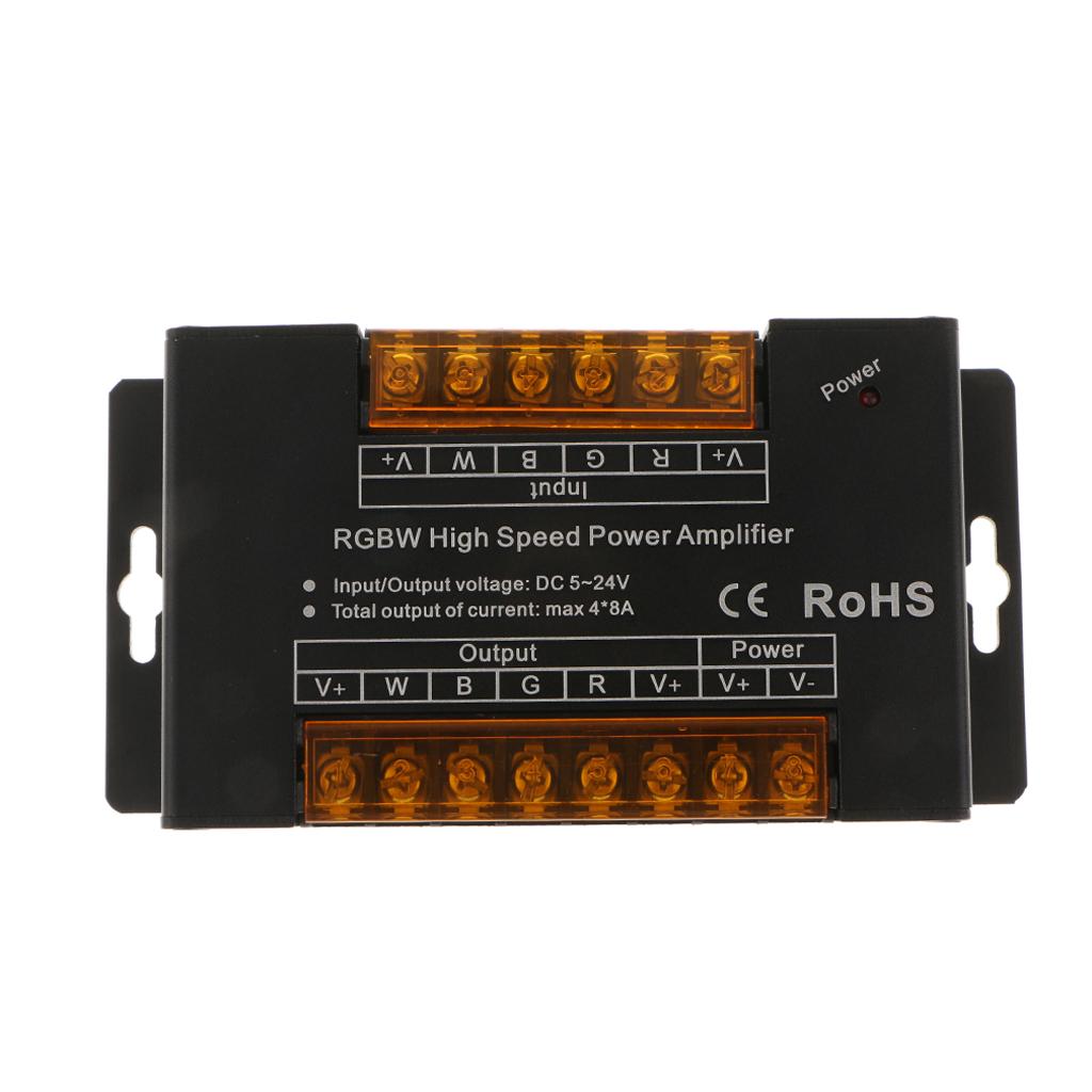 RGBW Amplifier Module LED Dimmer Controller for LED Strip Ribbon Light Lamps, DC 5V~24V, 32A