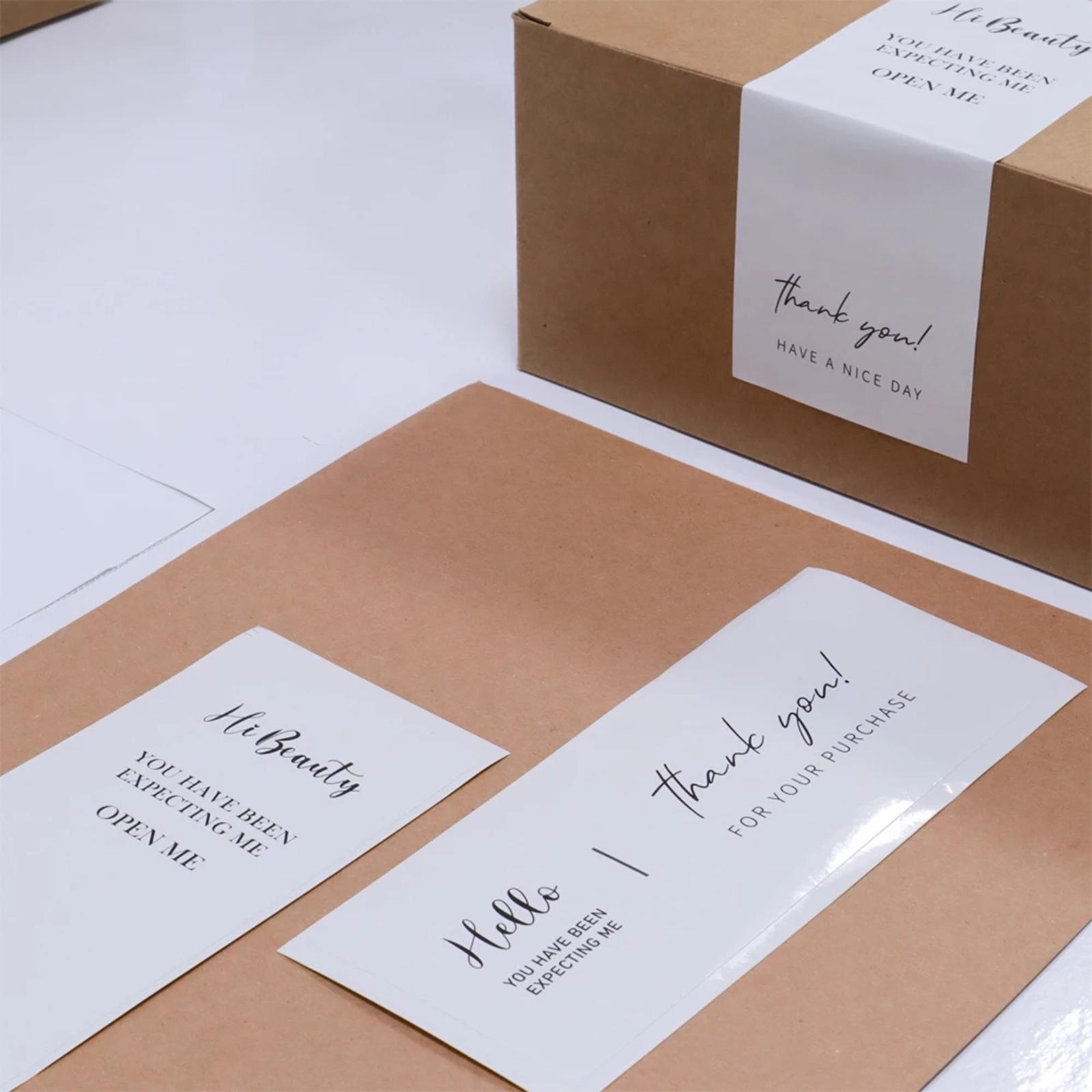 Box Seal Sticker, 50pcs, Rectangle Package Labels, Decorative Baking Sealing Decals for Small Business Gift Packaging Customer Mailer Box Retail Bag
