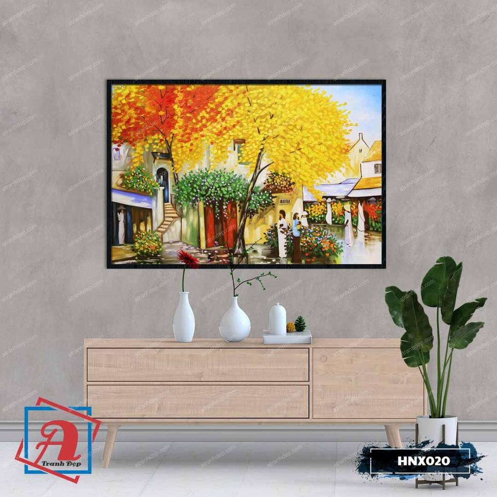 Tranh treo tường in lụa phong cảnh Hà Nội - HNX020