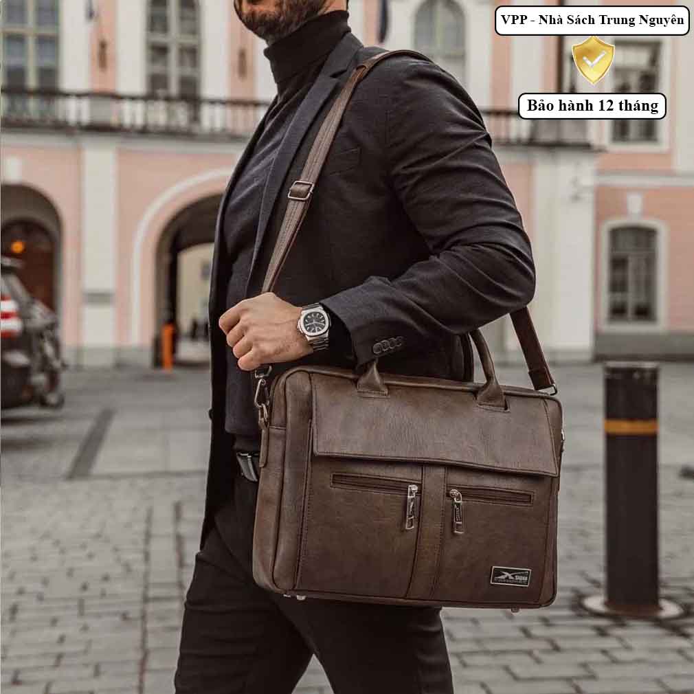 Cặp công sở da Xbags XB 4301 chống nước – Túi laptop 15.6 inch, cặp văn phòng nam cao cấp đa năng!