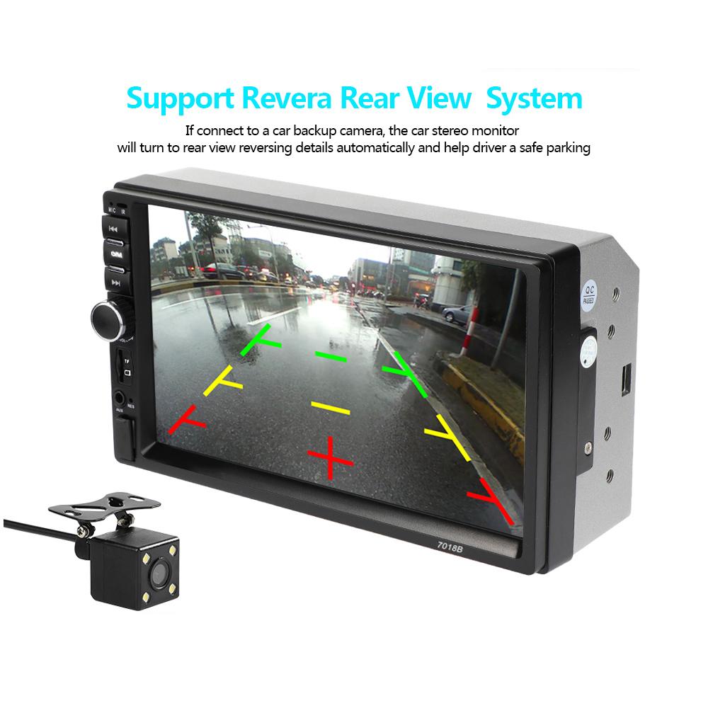 7-inch Double Din Car Stereo Receiver 2 Din Car Radio Autoradio Touchscreen BT MP5 Player with Reversing Camera