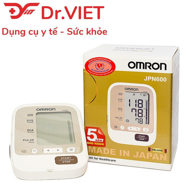 Máy đo huyết áp bắp tay cao cấp Omron JPN600 Chính hãng-Sản xuất tại Nhật Bản.Đo huyết áp bắp tay chính xác,thoải mái