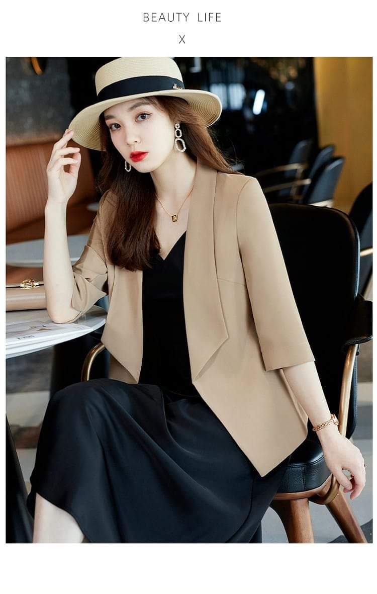 Sest Đầm Kèm Áo Khoác Vest Cao Cấp
