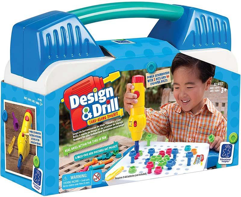 Educational Insights Đồ chơi máy khoan sáng tạo: bộ dụng cụ thiết kế - Design &amp; Drill Take-Along Toolkit