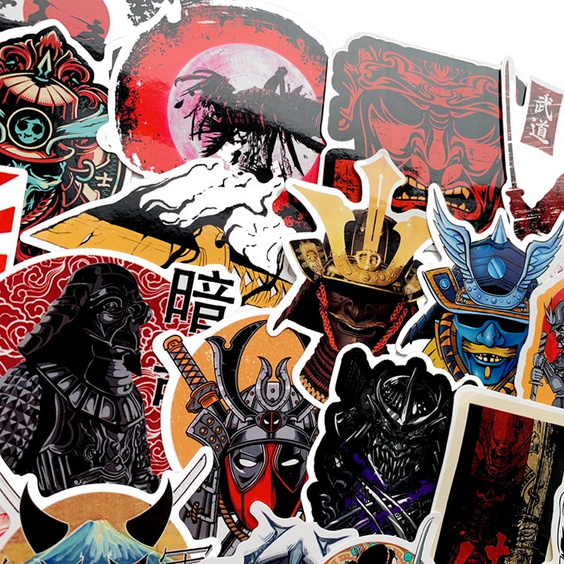 Bộ 65 miếng Sticker hình dán Bushido Japan