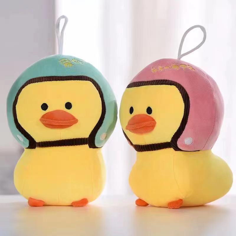 Gấu Bông Vịt Đội Nón Bảo Hiểm Dễ Thương Siêu Cưng (25cm---&gt;40cm) Vải Miniso Mềm Mịn Êm Ái Hàng Cao Cấp, An Toàn Cho Trẻ Nhỏ