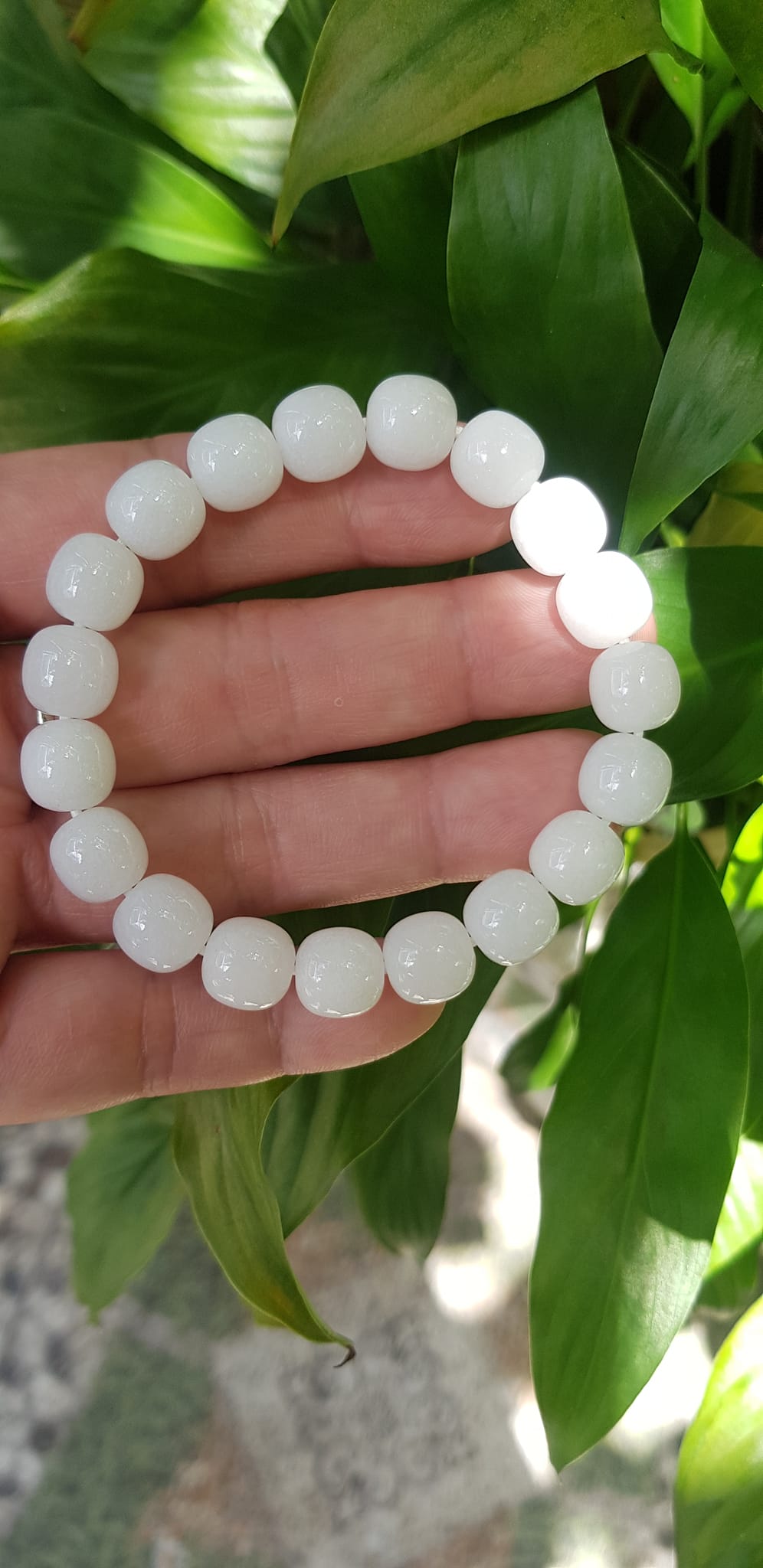 Vòng Tay Nữ Đá Ngọc Hoà Điền TRẮNG bầu Tự Nhiên Size 9li5 đẹp Màu Trắng sáng Nữ mệnh Kim Thủy Mang năng lượng tích cực may mắn tài lộc tốt công việc đeo đẹp xinh tay ạ