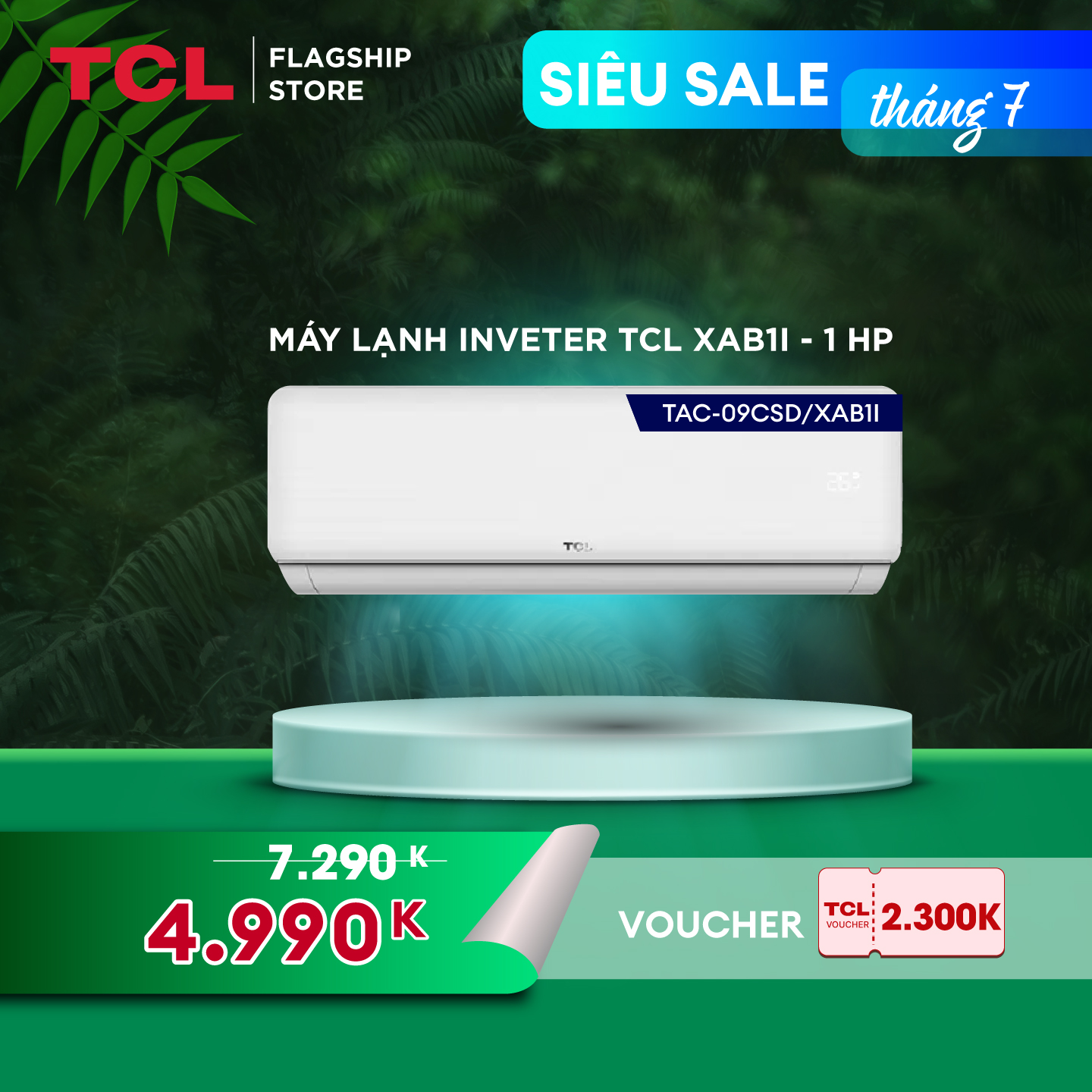 Máy lạnh TCL Inverter 1 HP TAC-09CSD/XAB1I  -  Máy lạnh 1 ngựa - Hàng Chính Hãng - Miễn phí giao hàng