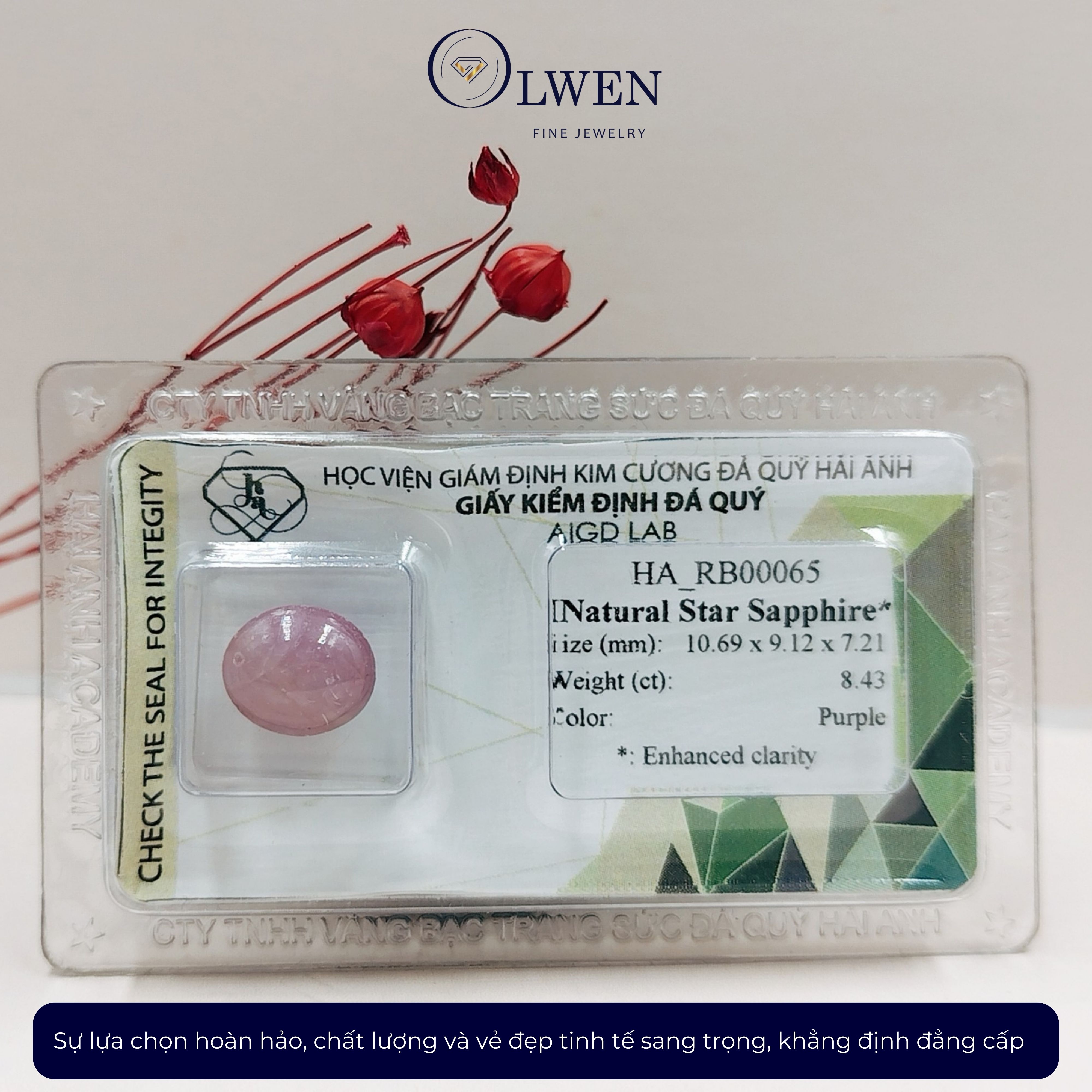 Viên đá Sapphire thiên nhiên kiểm định AIGD_HA-RB00065