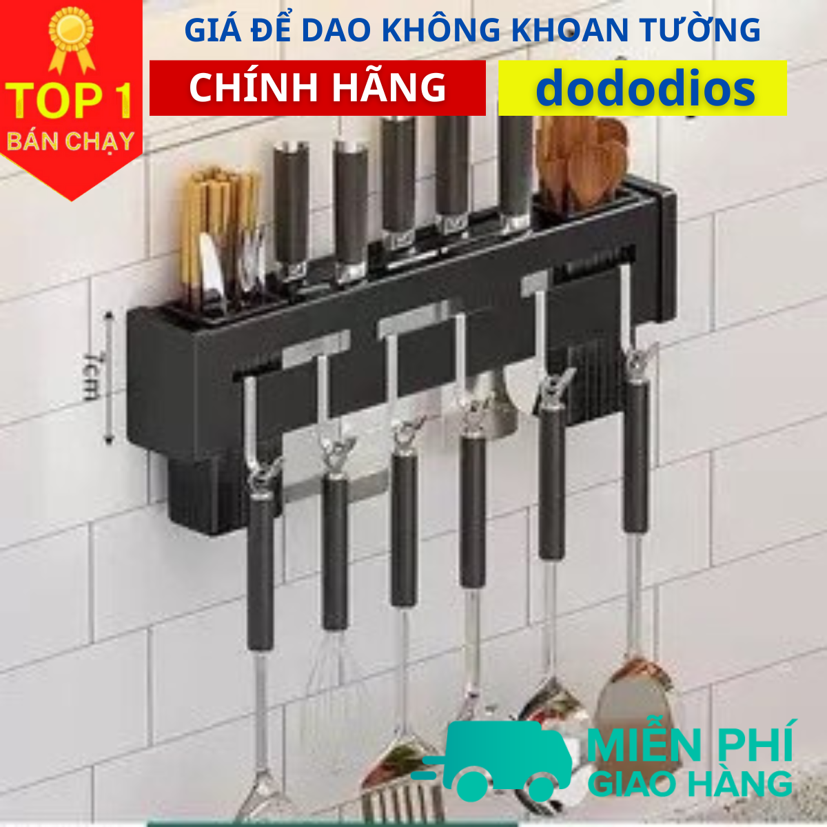 Giá gài dao kèm ống đũa dán tường - chính hãng dododios, Kệ Để Dao Thớt Dán Tường – Giá Treo Dao Thớt , Treo Đồ Nhà Bếp Đâ Năng, Kệ Treo Dán Tường Giá gài dao kéo, có ống đựng đũa tiện lợi