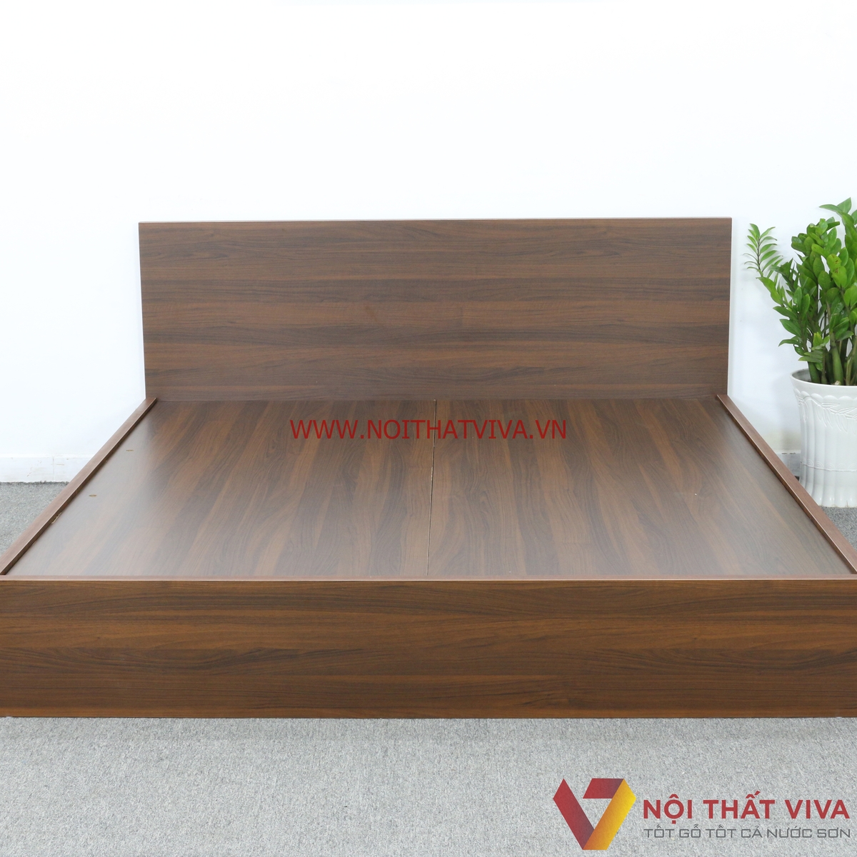 Giường Ngủ Gỗ MDF Melamine Màu Nâu Đẹp Hiện Đại Giá Rẻ