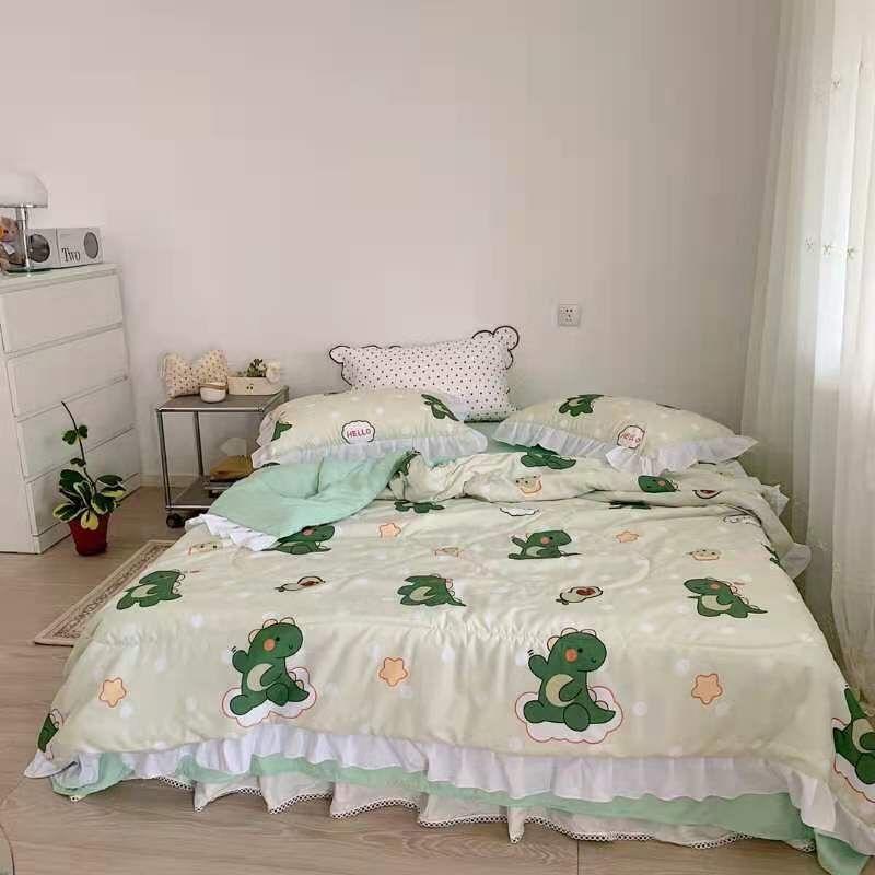 Bộ chăn hè chần bông đũi bèo nhiệt đới