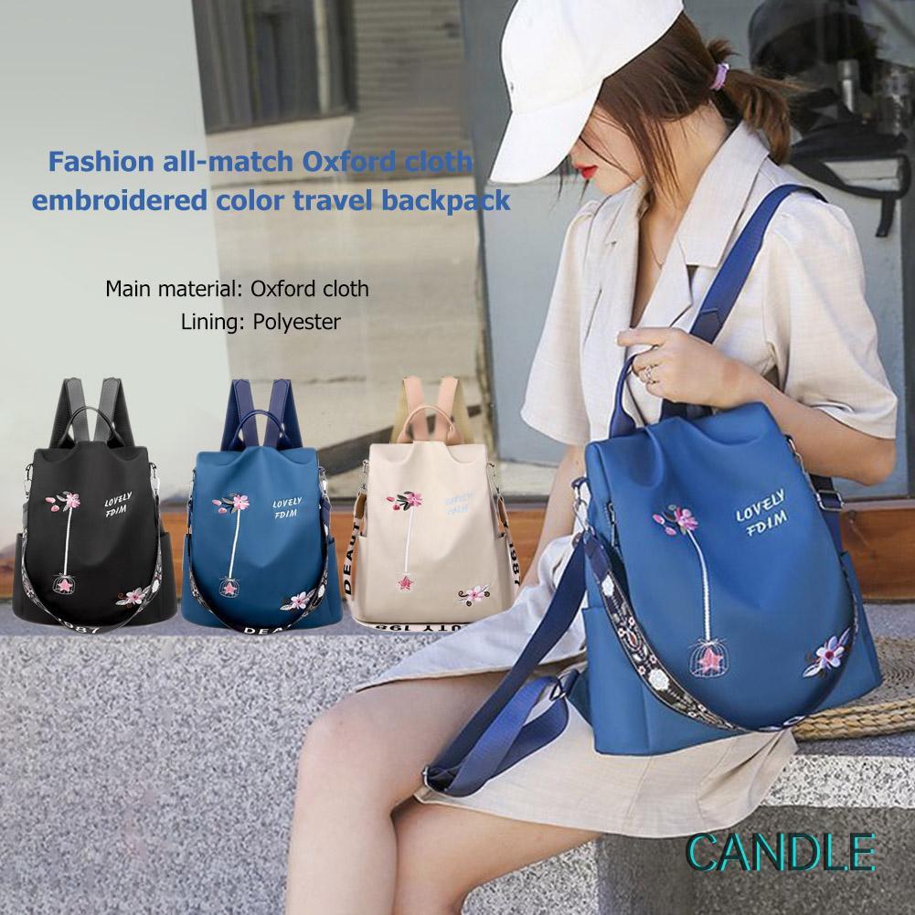 Ba Lô Vải Thêu Hoa Xinh Xắn Cho Nữ