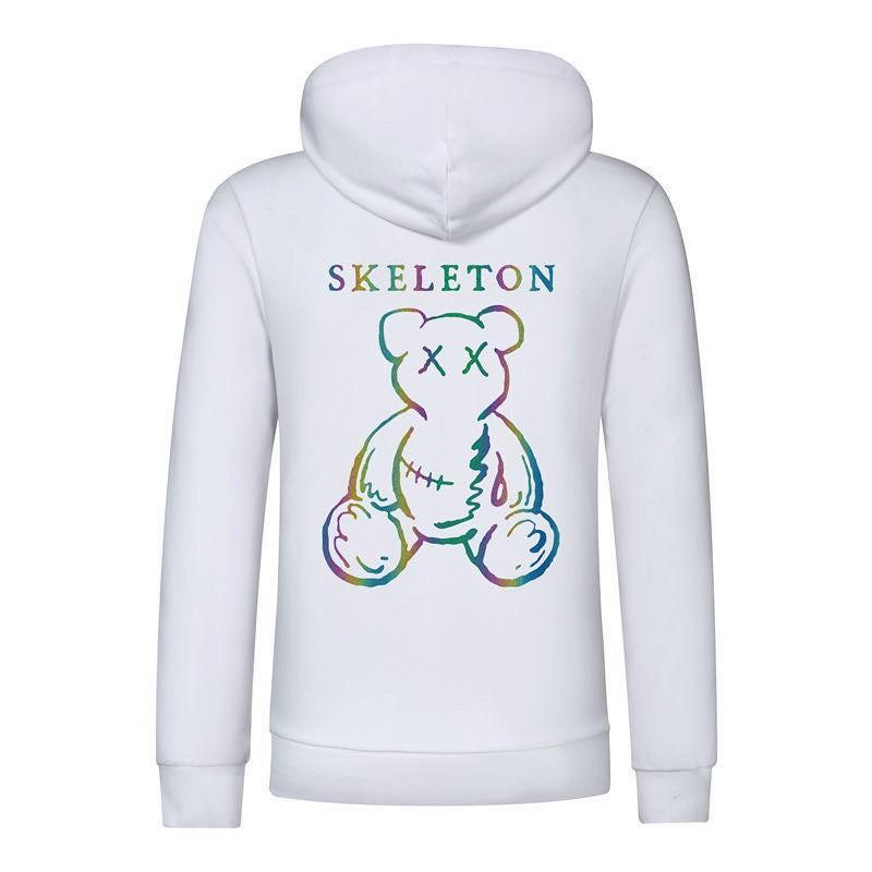 Áo Hoodie Nỉ Nam Nữ From Rộng Unisex In Dạ Quang Phát Sáng Hình Chú Gấu Cực Hot Chất Nỉ Ngoại Dày Dặn (skeleton)