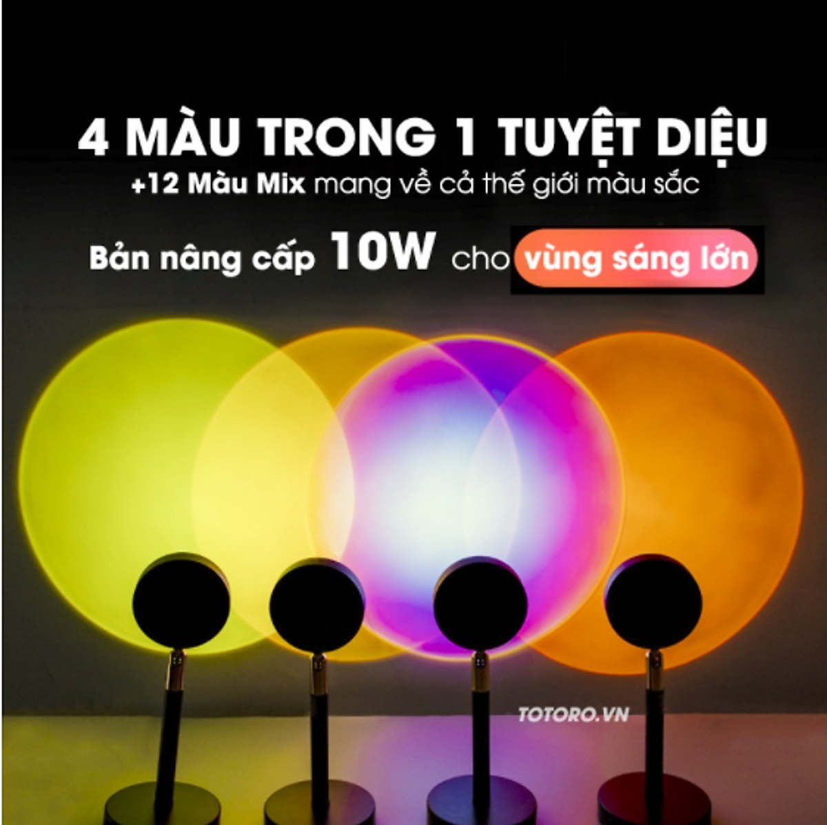 Đèn hoàng hôn - Đèn led sunset 16 màu đèn tự động- tặng kèm remote - quay Tik Tok - chụp ảnh - quay video siêu đẹp ,mờ ảo ,lung linh hot nhất hiện nay