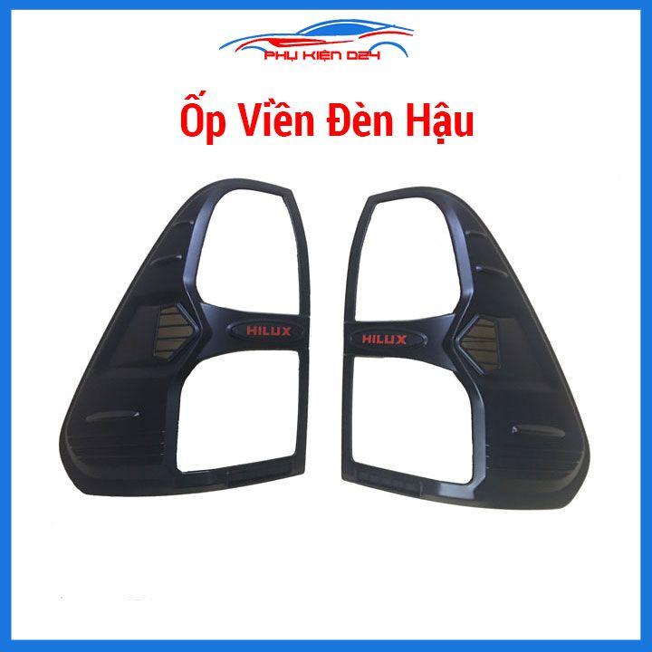 Ốp viền đèn pha hậu nhựa đen Hilux Revo 2016-2017-2018-2019-2020 trang trí bảo vệ xe