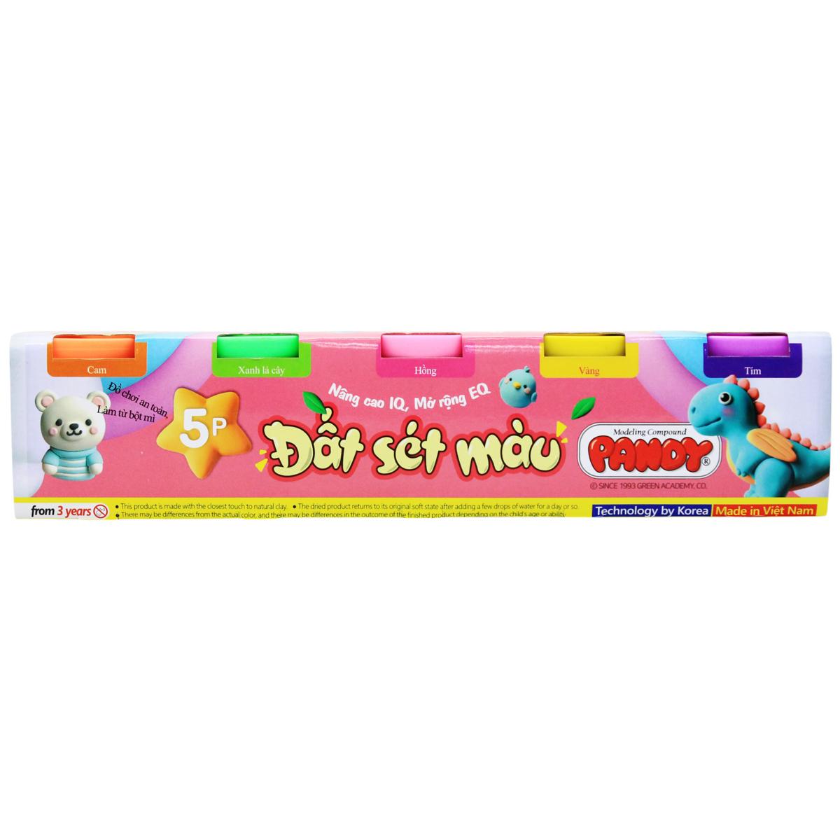 Bộ 5 Hộp Bột Nặn Màu Sắc - Pandy GA00500