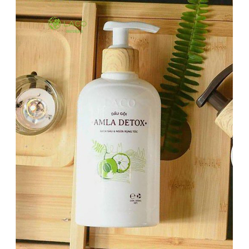 Dầu Gội Organic Amla Detox - Thương hiệu Laco - Cho tóc Chắc khỏe Ngăn ngừa Rụng và giảm gẫy rụng