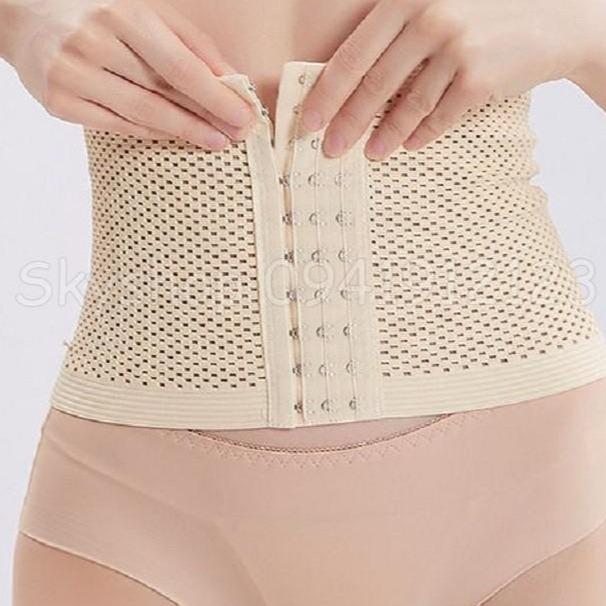 Đai nịt bụng sau sinh 3 nấc móc cài định hình eo thon, gọn Cotton Thun - Đen