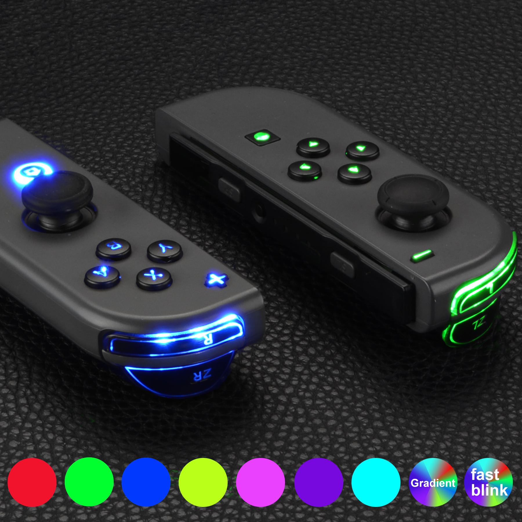 EXtremeRate 7 màu 9 chế độ Bộ đèn LED DFS Nhiều màu Biểu tượng cổ điển được phát sáng Các nút mặt kích hoạt ABXY cho công tắc NS