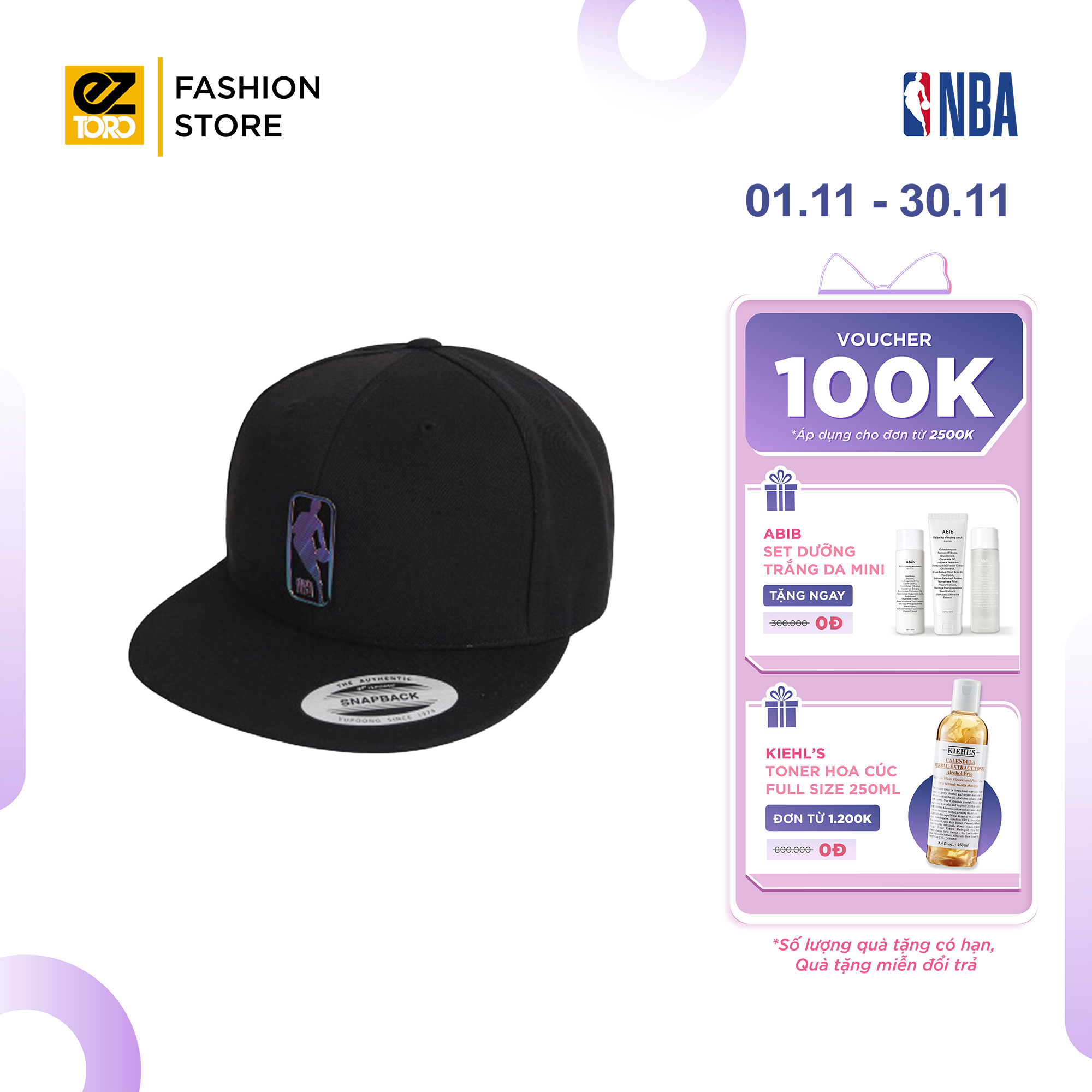 Mũ NBA Holographic Logoman Patch HYFLAT CAP - Nón lưỡi trai thời trang cho nam, nữ, unisex