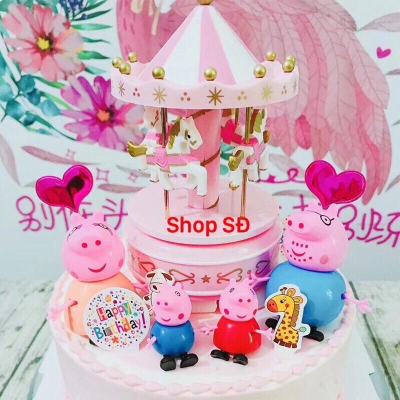 Mô hình trang trí bánh sinh Nhật - heo peppa