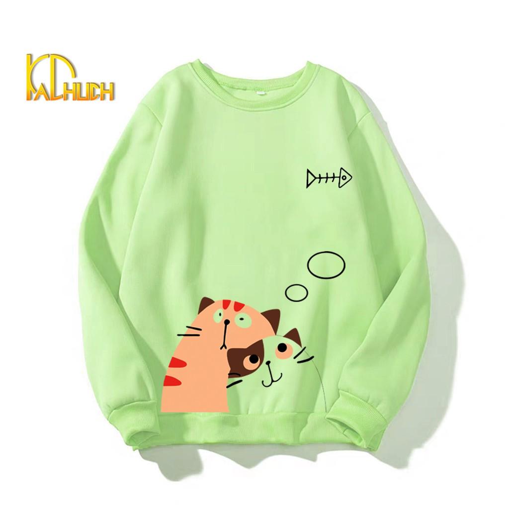 ÁO SWEATER IN MÈO DỄ THUƠNG