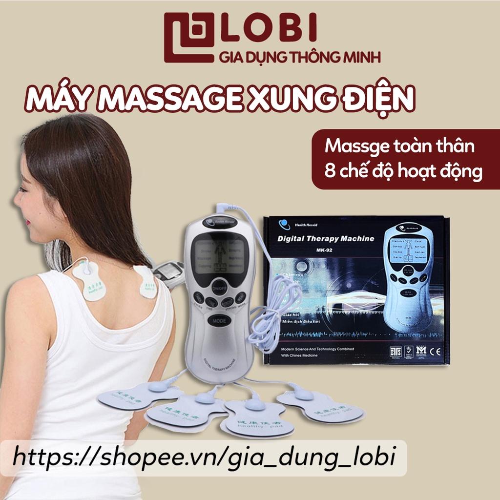 Máy massage xung điện Digital Therapy Machine SYK-208 kèm 4 miếng dán vật lý trị liệu mát xa châm cứu bấm huyệt cầm tay