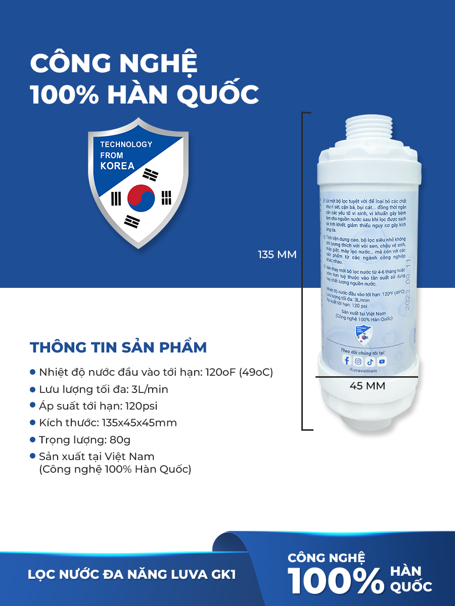 Nắp Bồn Cầu Tự Rửa Thông Minh LUVA BIDET - LB203