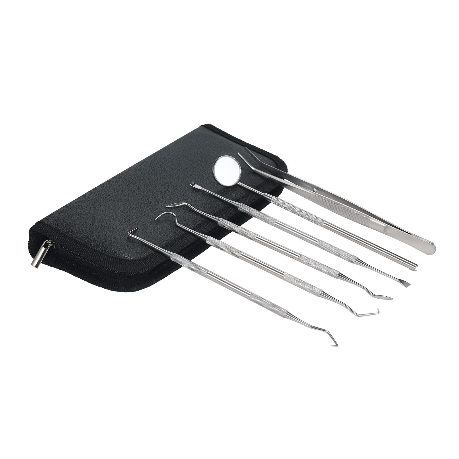 6Pcs Stainless Steel Dental Tool Set Dentist Tooth Clean Hygiene Picks Mirror Kit Oral Health Tooth Cleaning Inspection