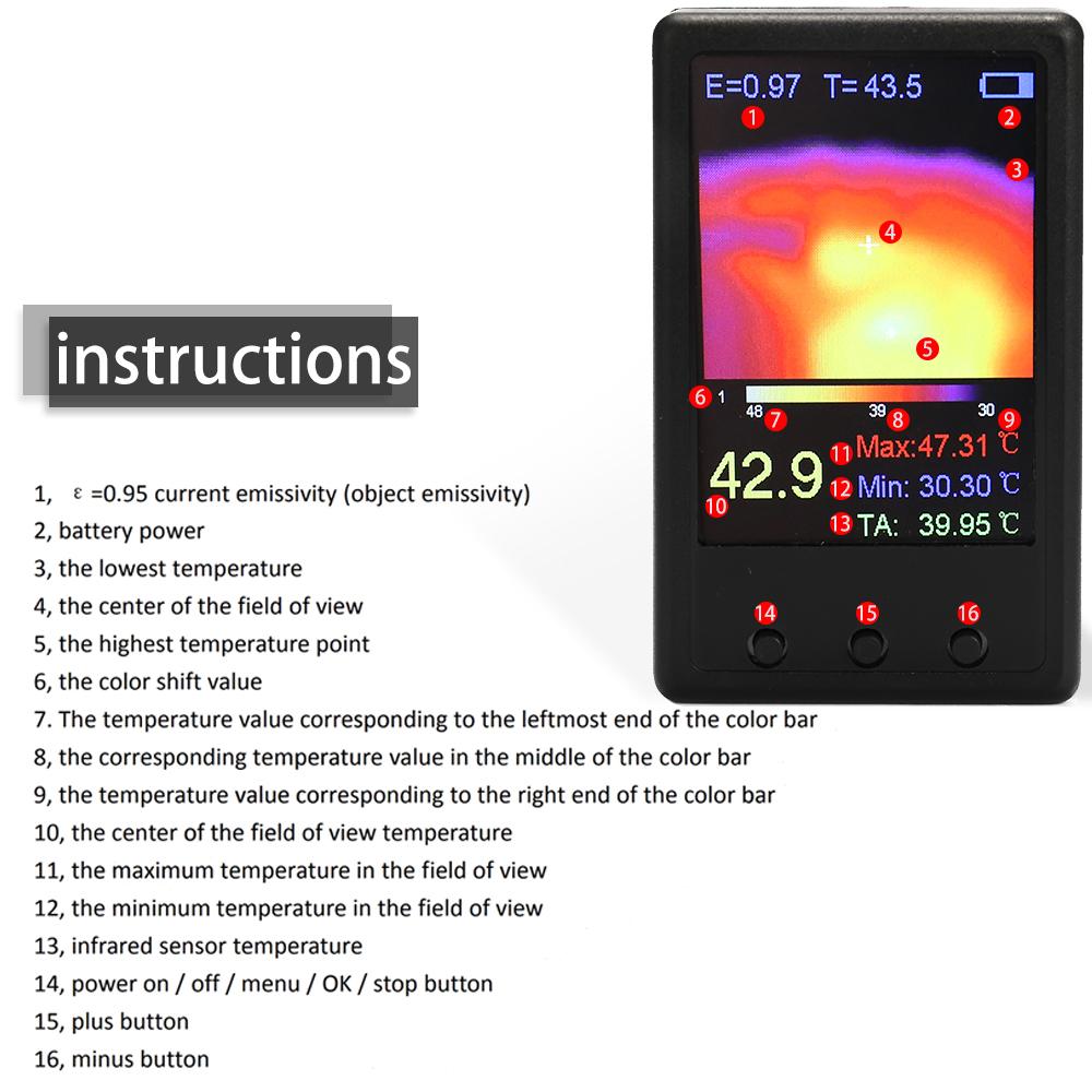 2.4 Inch Display Screen Portable Handheld Thermograph Camera Infrared Temperature Sensors Digital Infrared High