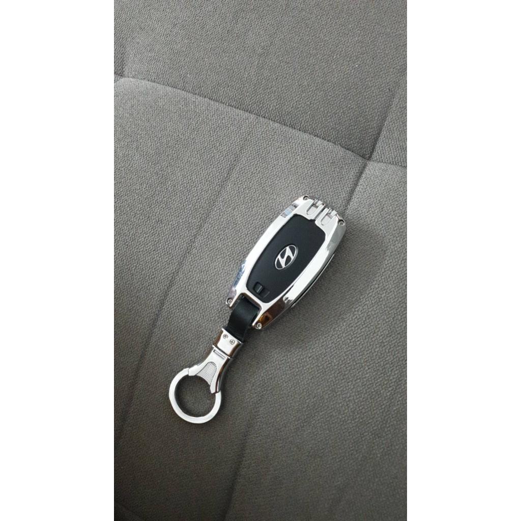 Ốp bọc chìa khóa Hyundai Accent, Kona, Santafe Inox sang trọng chống va đập