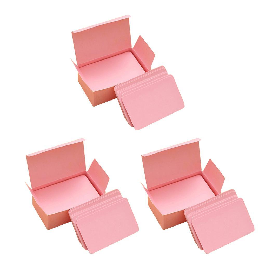 3 Box Paper Blank Index Flash Cards DIY Greeting Quick Message Pink