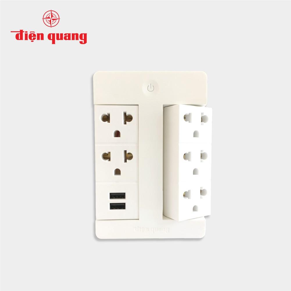 Ổ cắm Xoay Thông Minh Điện Quang Apollo ĐQ SPS1.1 05 USB WiFi (Kiểu ổ cắm xoay, 5 lỗ 3 chấu, 2 lỗ USB, sử dụng Wifi)