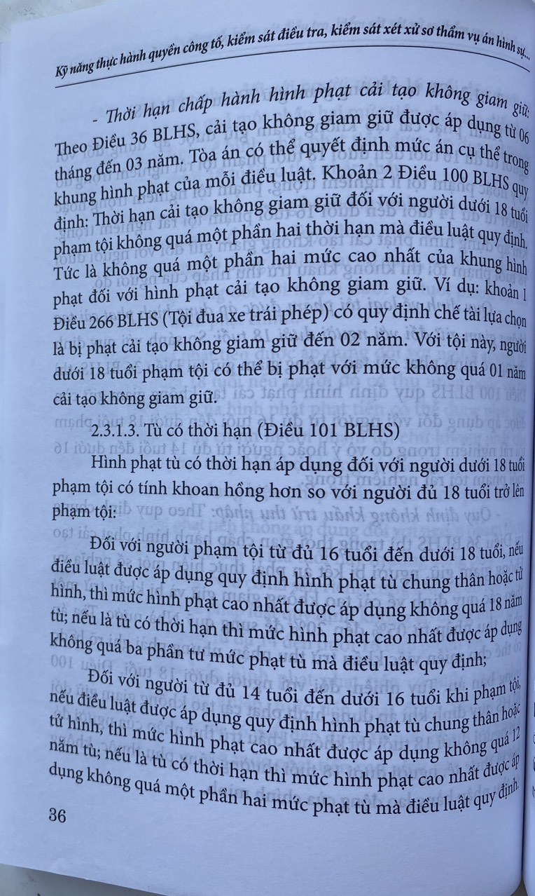 Kỹ Năng Thực Hành Quyền Công Tố, Kiểm Sát  Điều Tra, Kiểm Sát Xét Xử Sơ Thẩm Vụ Án Hình Sự Có Người Tham Gia Tố Tụng Là Người Dưới 18 Tuổi